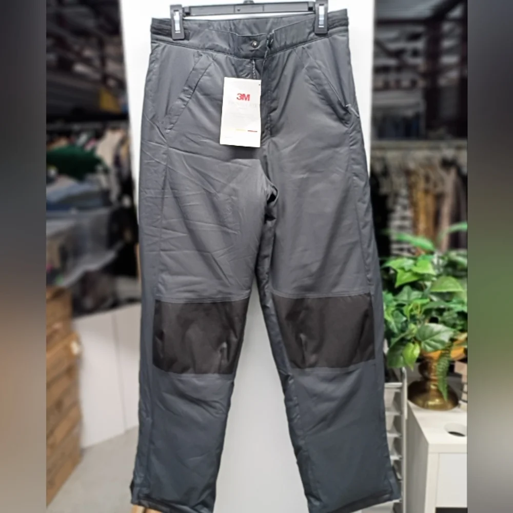 Gray and Black Pants with Water-Resistant Material and Reinforced Design
